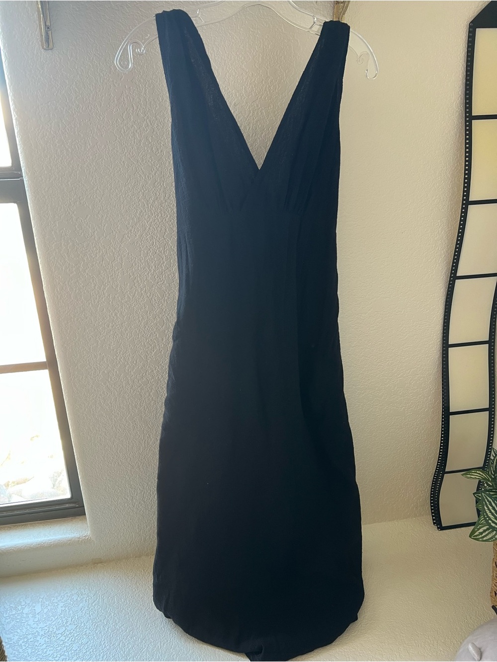 Mr Buho Classic Black V-Neck Women's Dress 100% Cotton